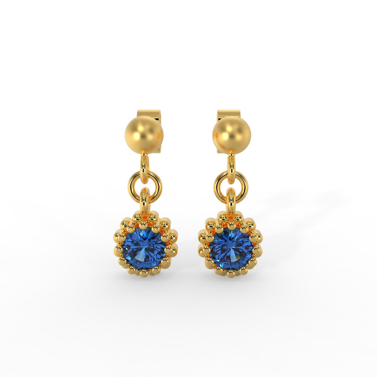 Blue Sapphire Stud Earrings