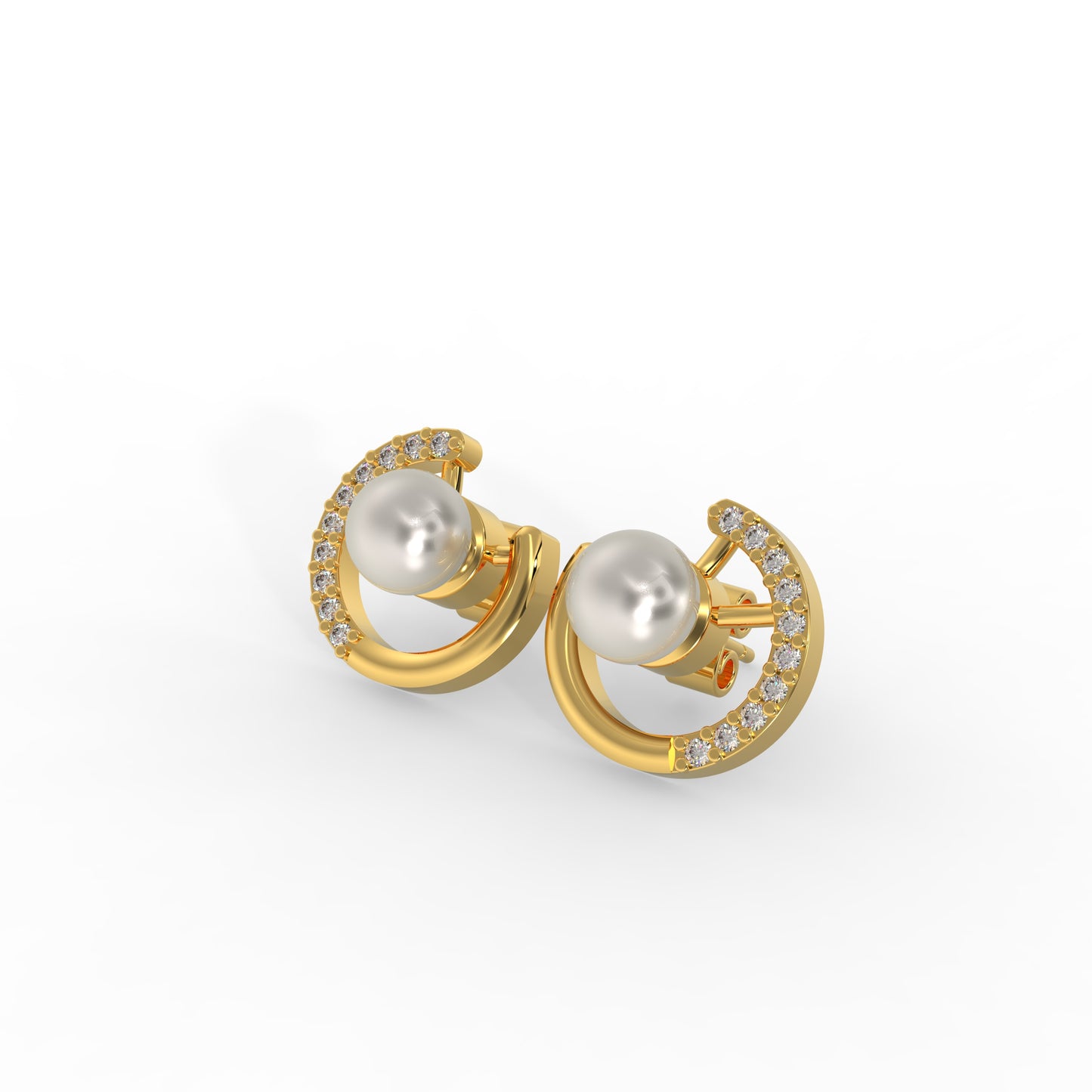 Pearl Crescent Earrings