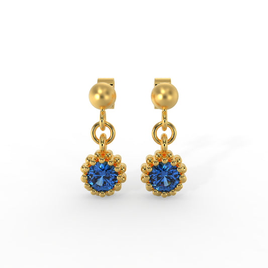 Blue Sapphire Stud Earrings