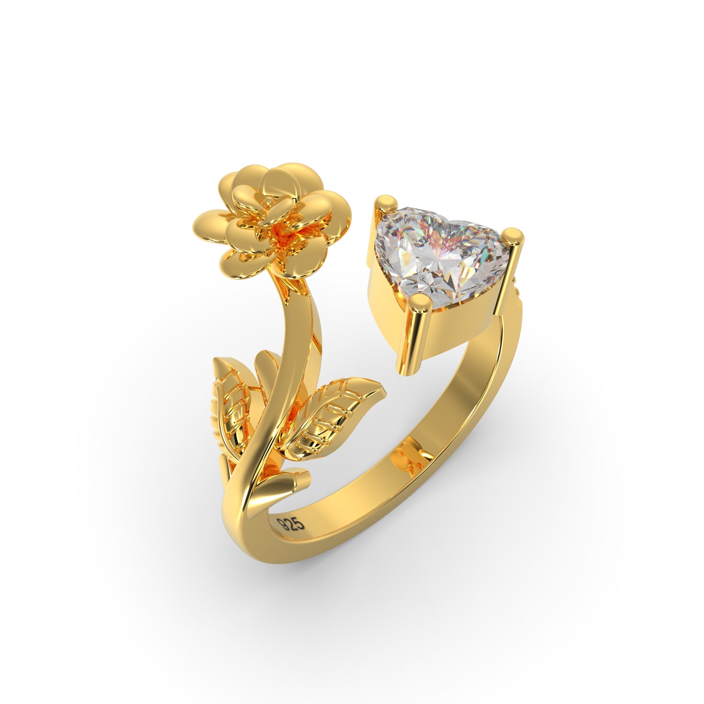 Rose Heart Sparkle Ring