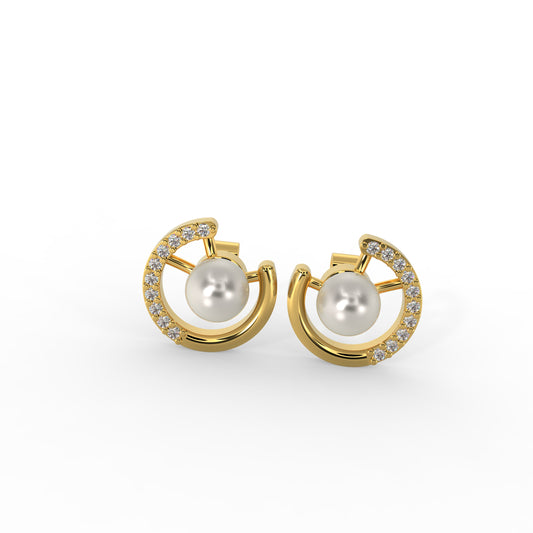 Pearl Crescent Earrings